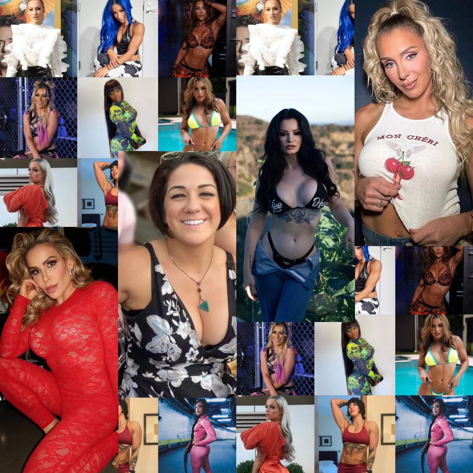 Anyone got any look a likes for Nattie Bayley saraya Charlotte Becky Mercedes carmella Alexa naomi mandy liv Rhea Bianca 