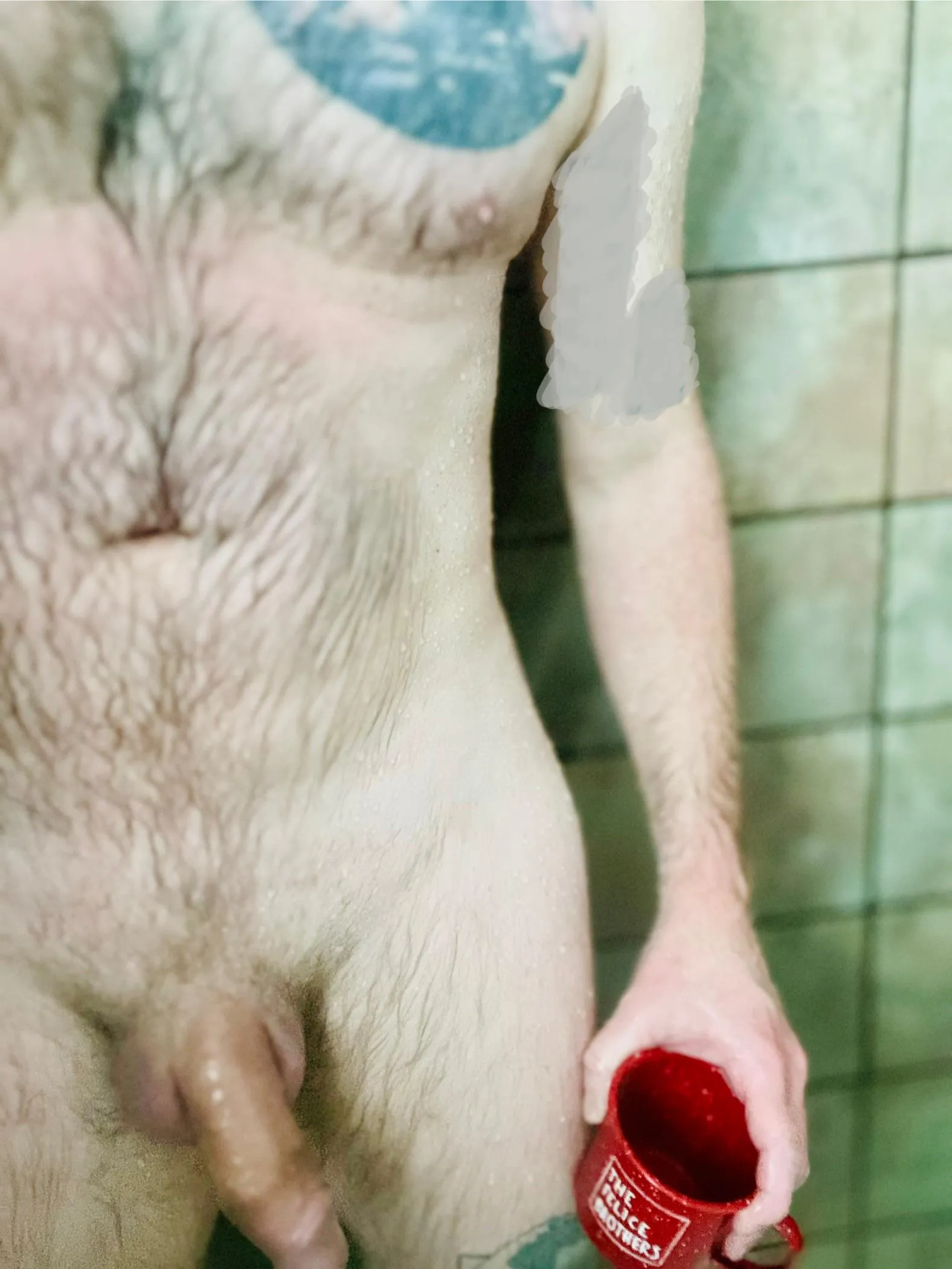 Freezing cold outside, hot shower & coffee inside 