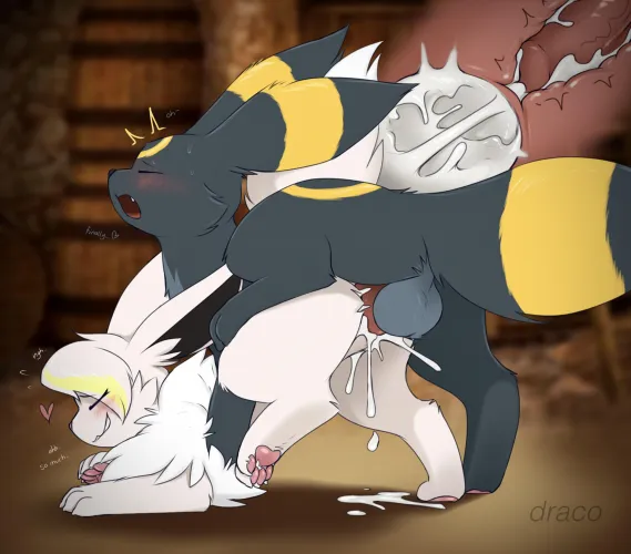 If Rime had allowed Lumen to impregnate her in the 9tales comic. Eevee/Umbreon [M/F] (Draco)