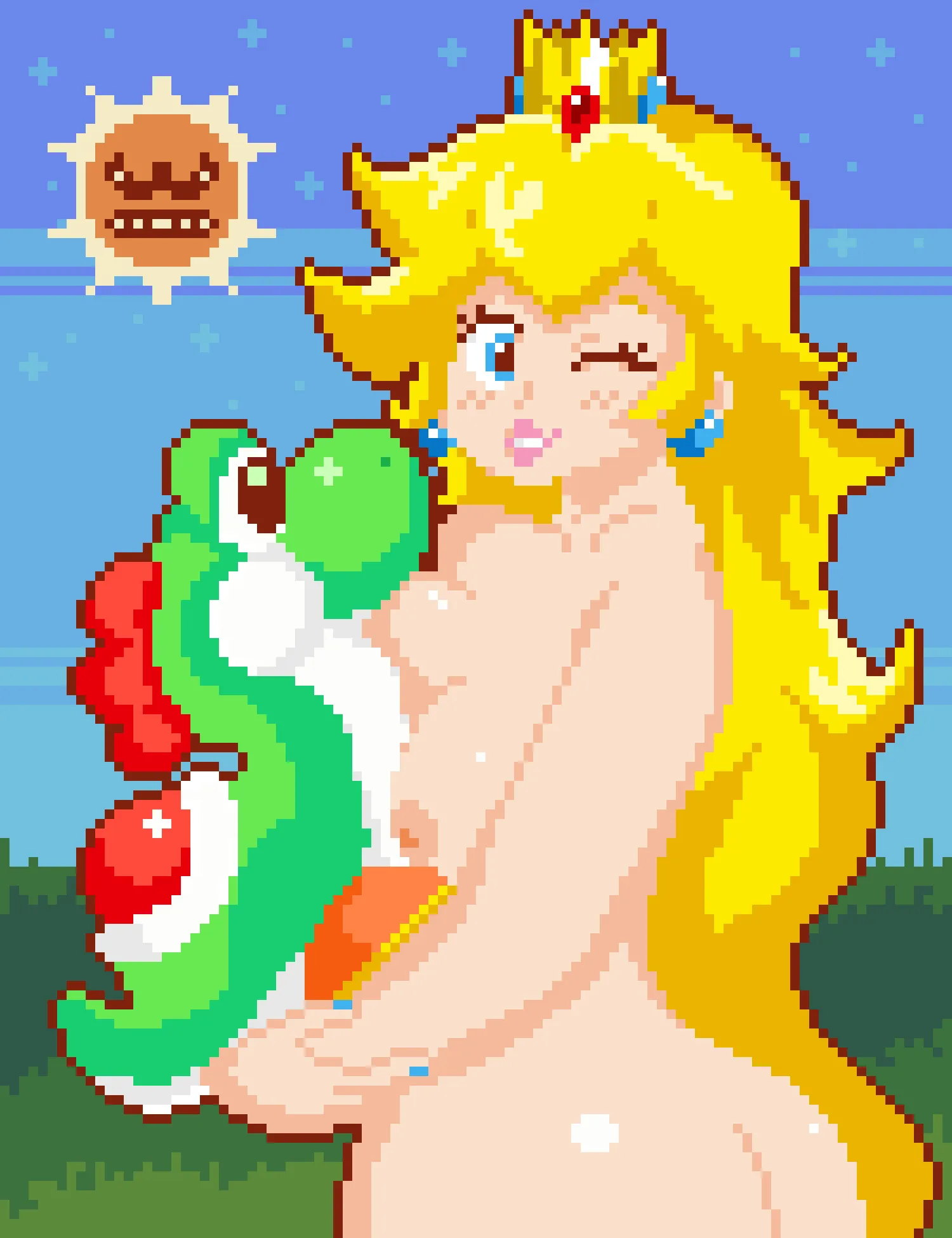 Princess Peach Pixel Art by (ChickenBreasts)