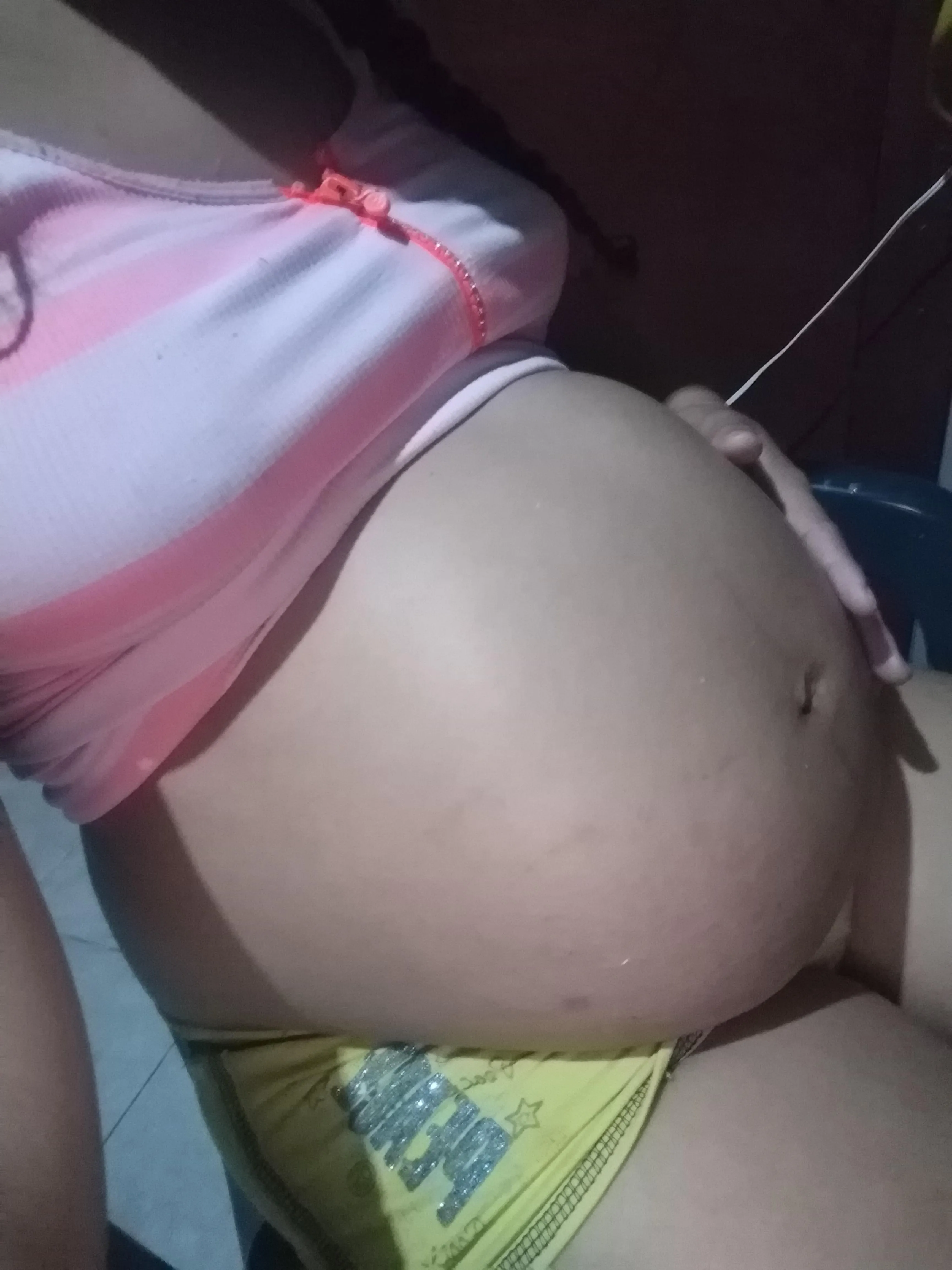 Put your hand on my 8 month pregnant belly, would you like?