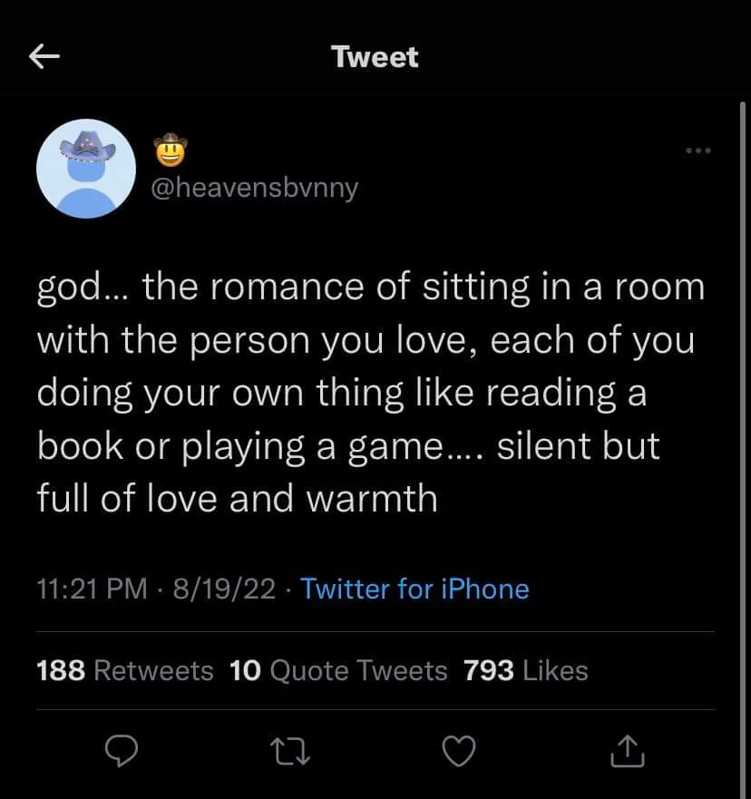 That level of being at ease is nice.