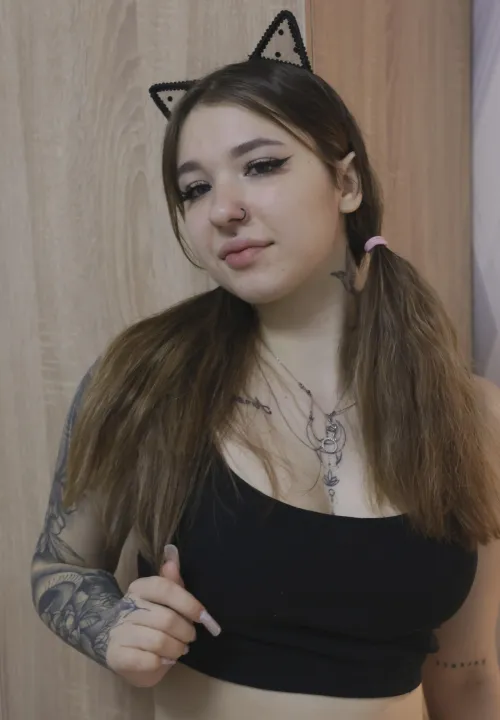 this cute cat girl is very playful at night