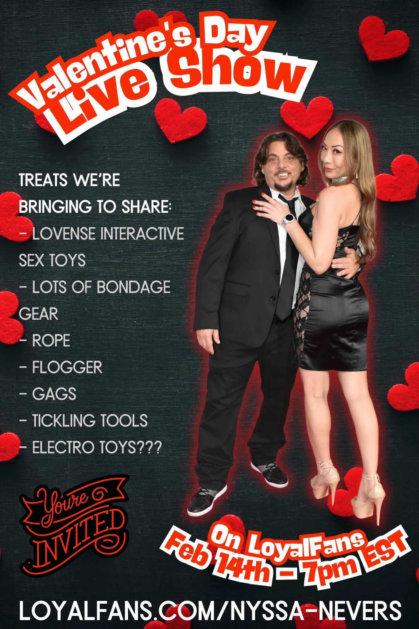 Valentine's Day Bound Orgasms Live Show 7pm EST