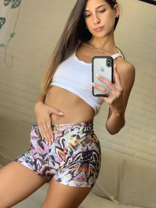 Big dick in tight shorts is enough to leave your legs weaken. So kneel!