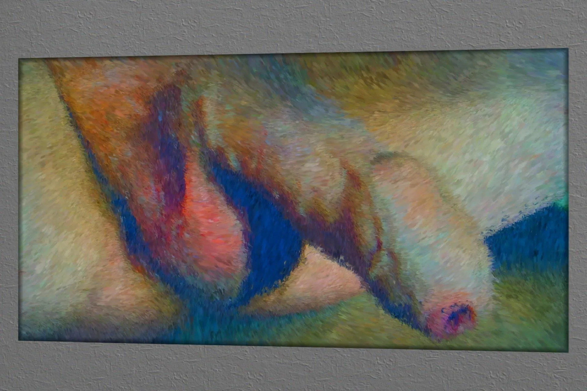 Classical impressionist style and modern subject