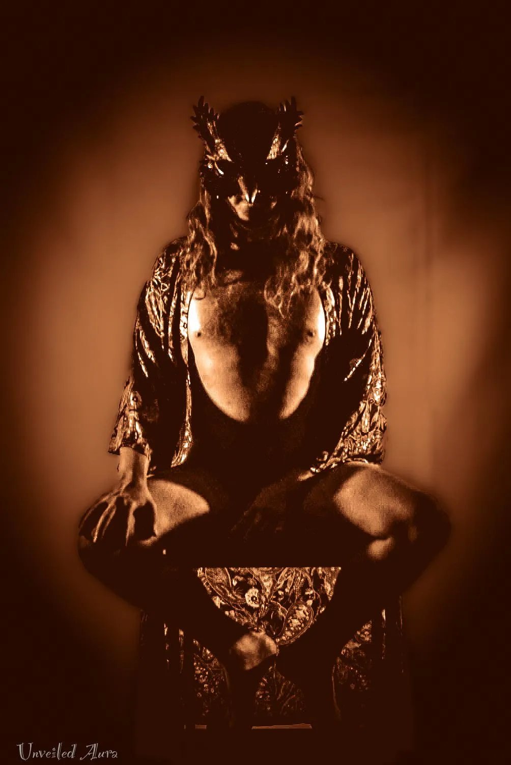 “Eyes carved from amber, soul stitched with sky.