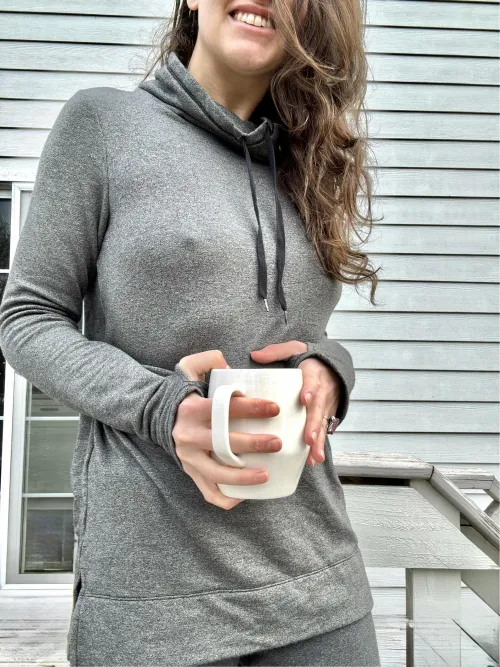 Hot coffee and a cool breeze