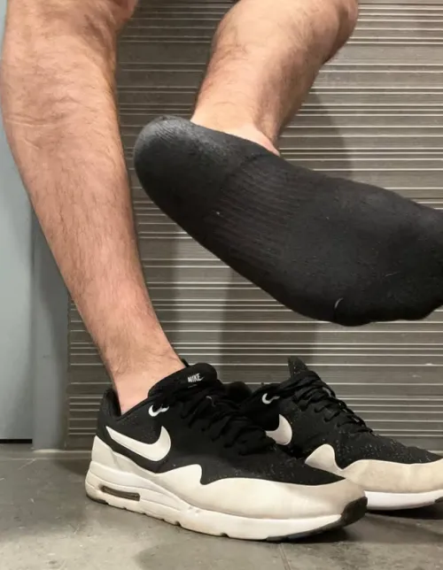 I need a slave under these rank shoes and socks serving me.