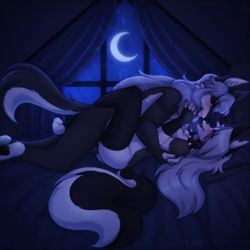Lovers in the Lunar Glow | Commissioned Work | [MF] (OC/ANONTZK022)