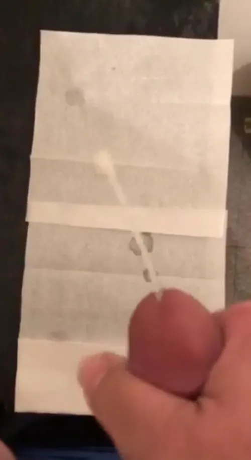 [46] Left a little something on this waiting room corner table.