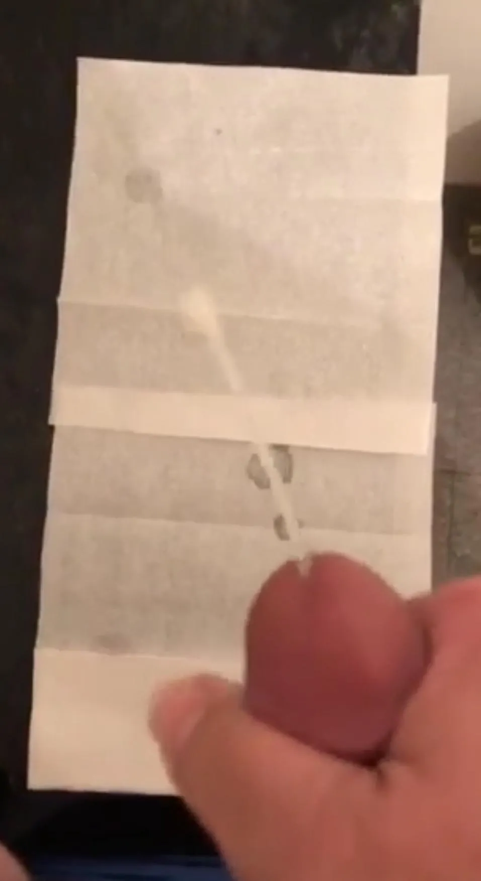 [46] Left a little something on this waiting room corner table.