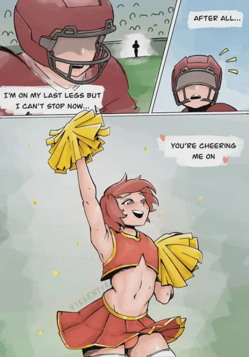 Androgynous cheerleader rooting for you!