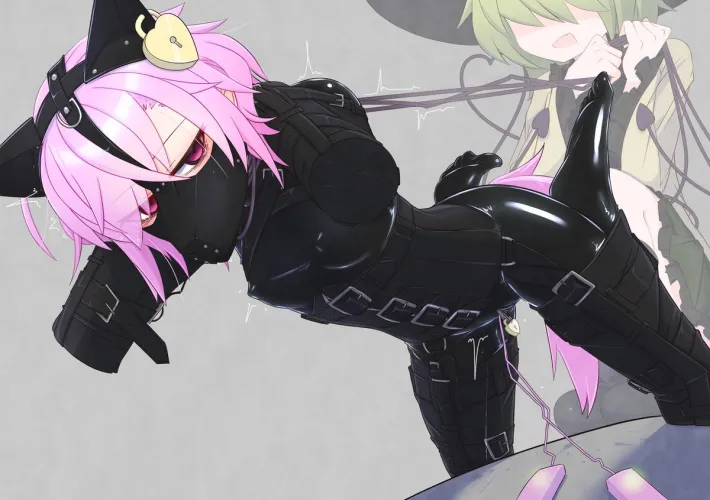 I love the lock on her crotch zipper