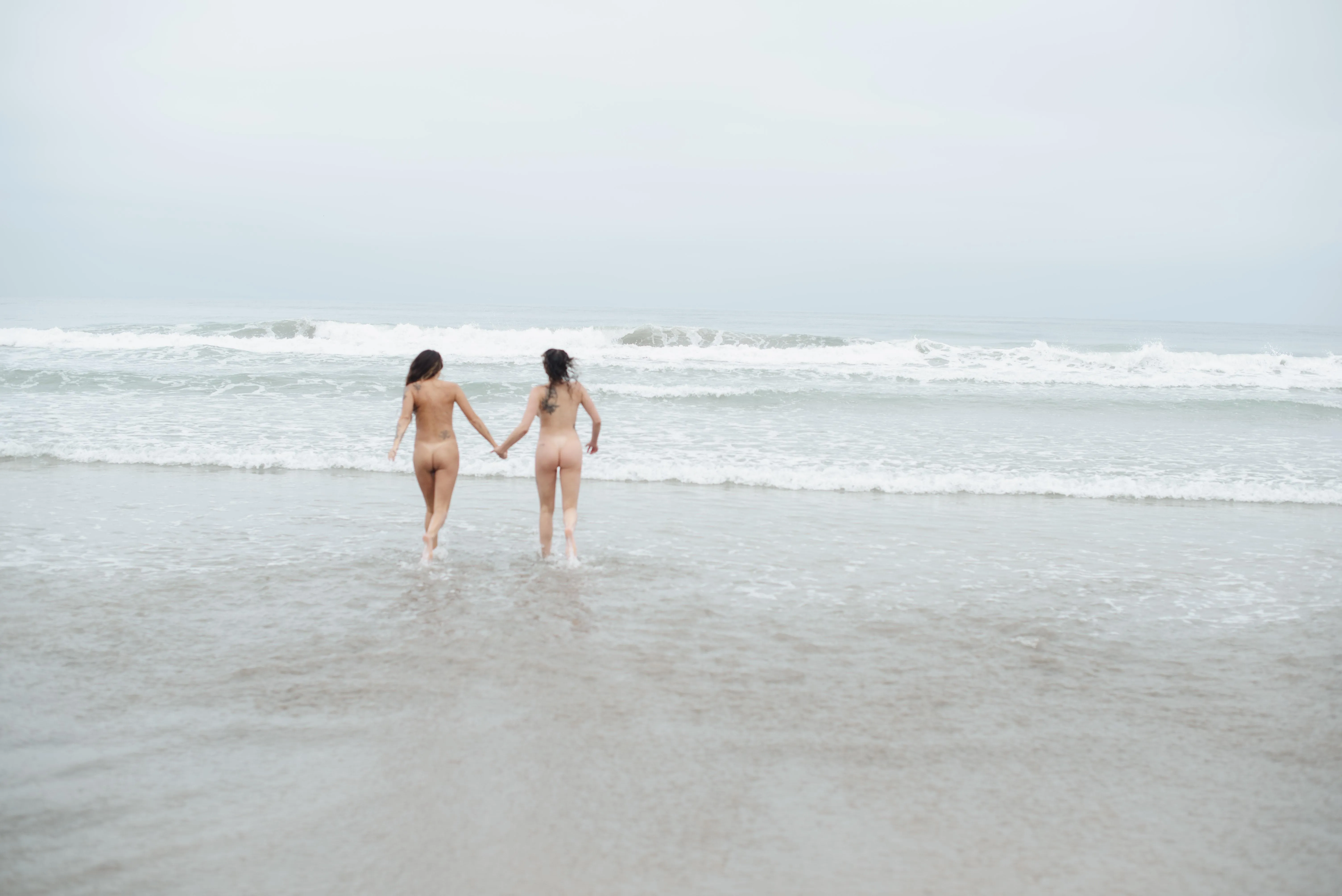 Who else likes to run into the water.