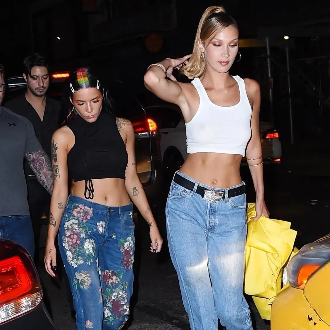 Comparing tummies with Bella