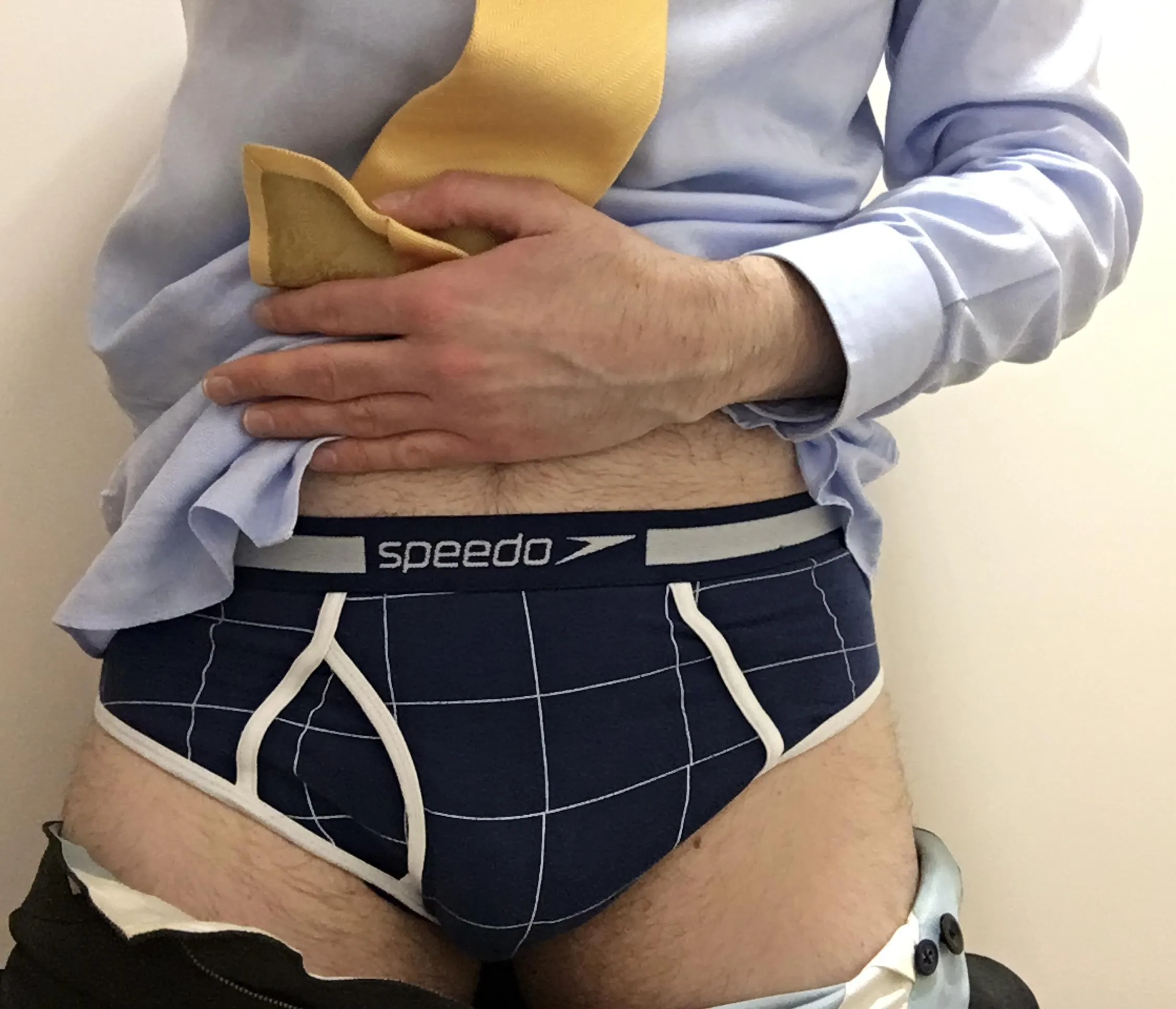 I love my gold Turnbull & Asser tie. I also love my Speedo briefs - they only sold briefs for a short time, so they’re pretty rare.