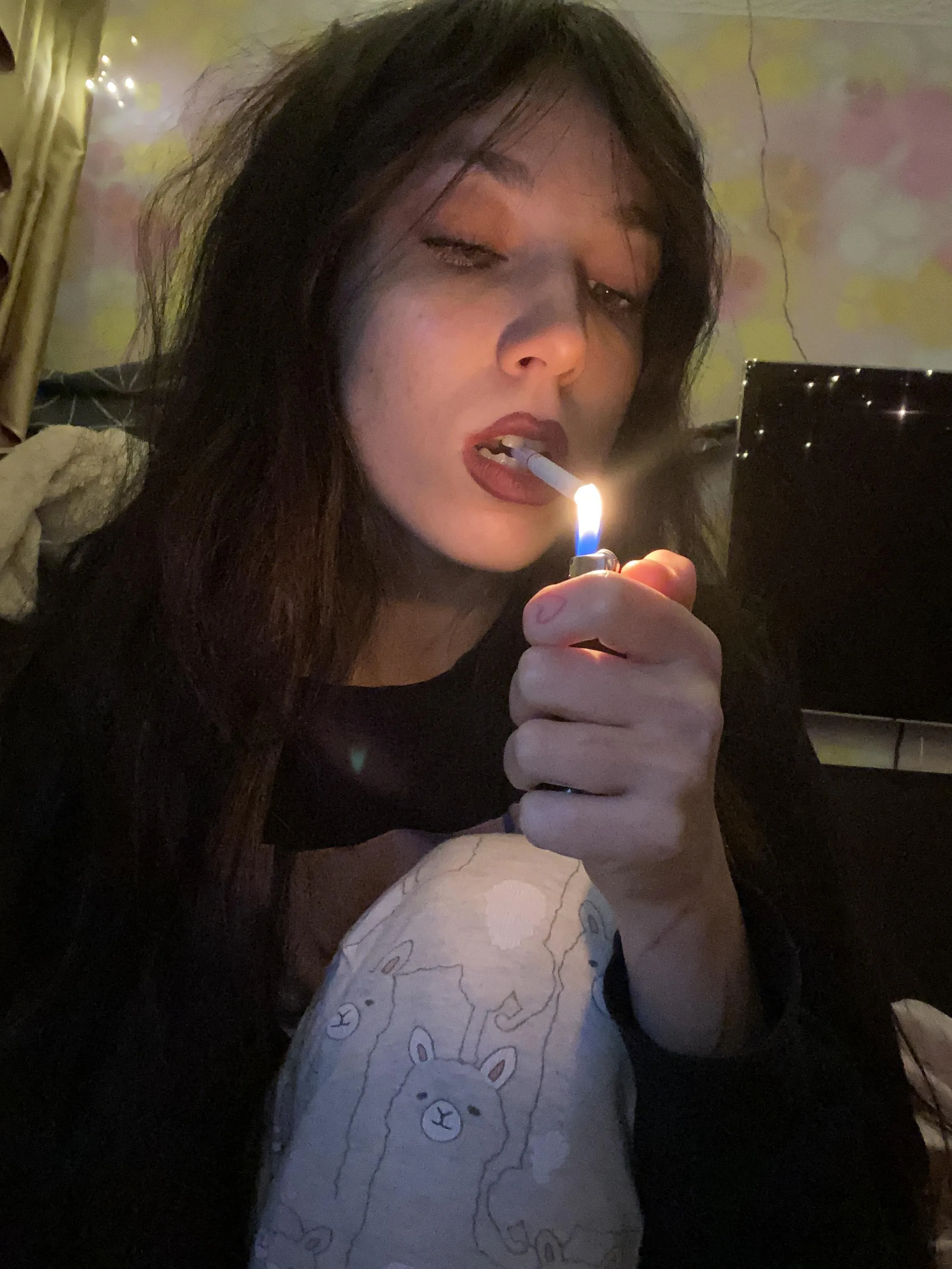 I've got a cigarette in my mouth and I wish it was your dick.