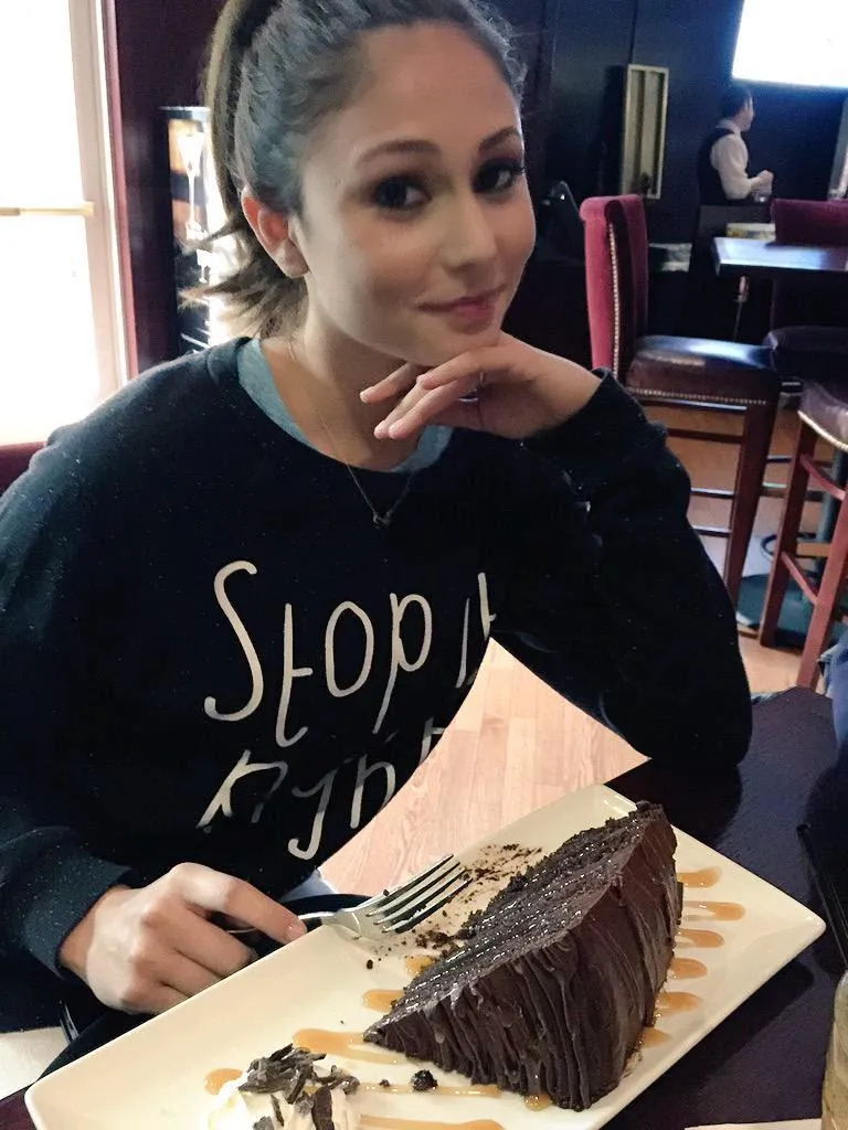 Just looking cute eating cake