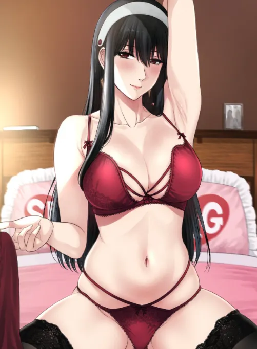 she is waiting in bed