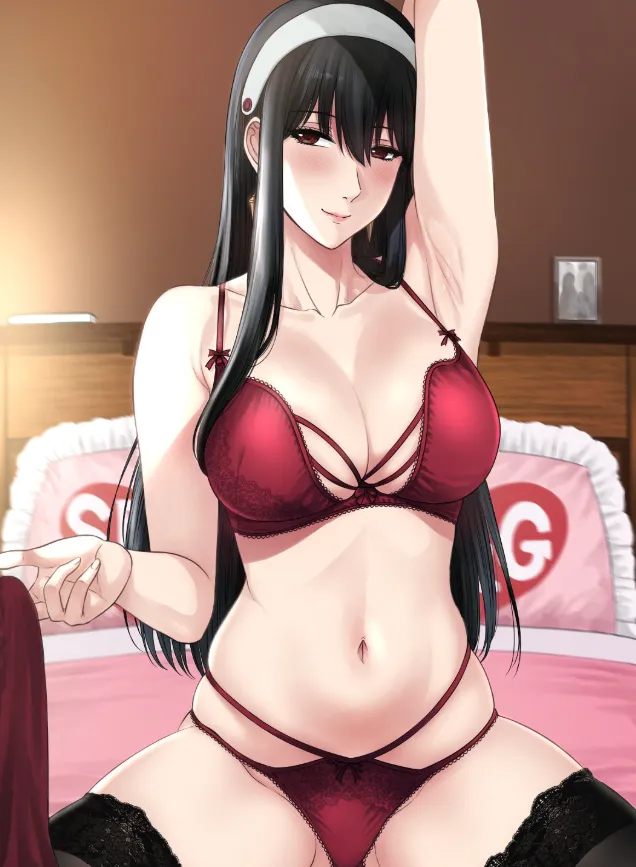 she is waiting in bed