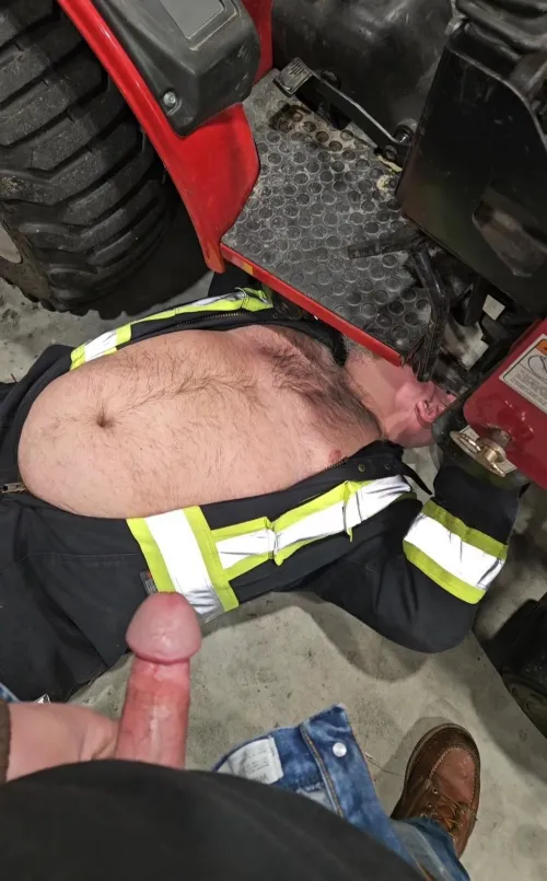 Tractor work turns into cock work