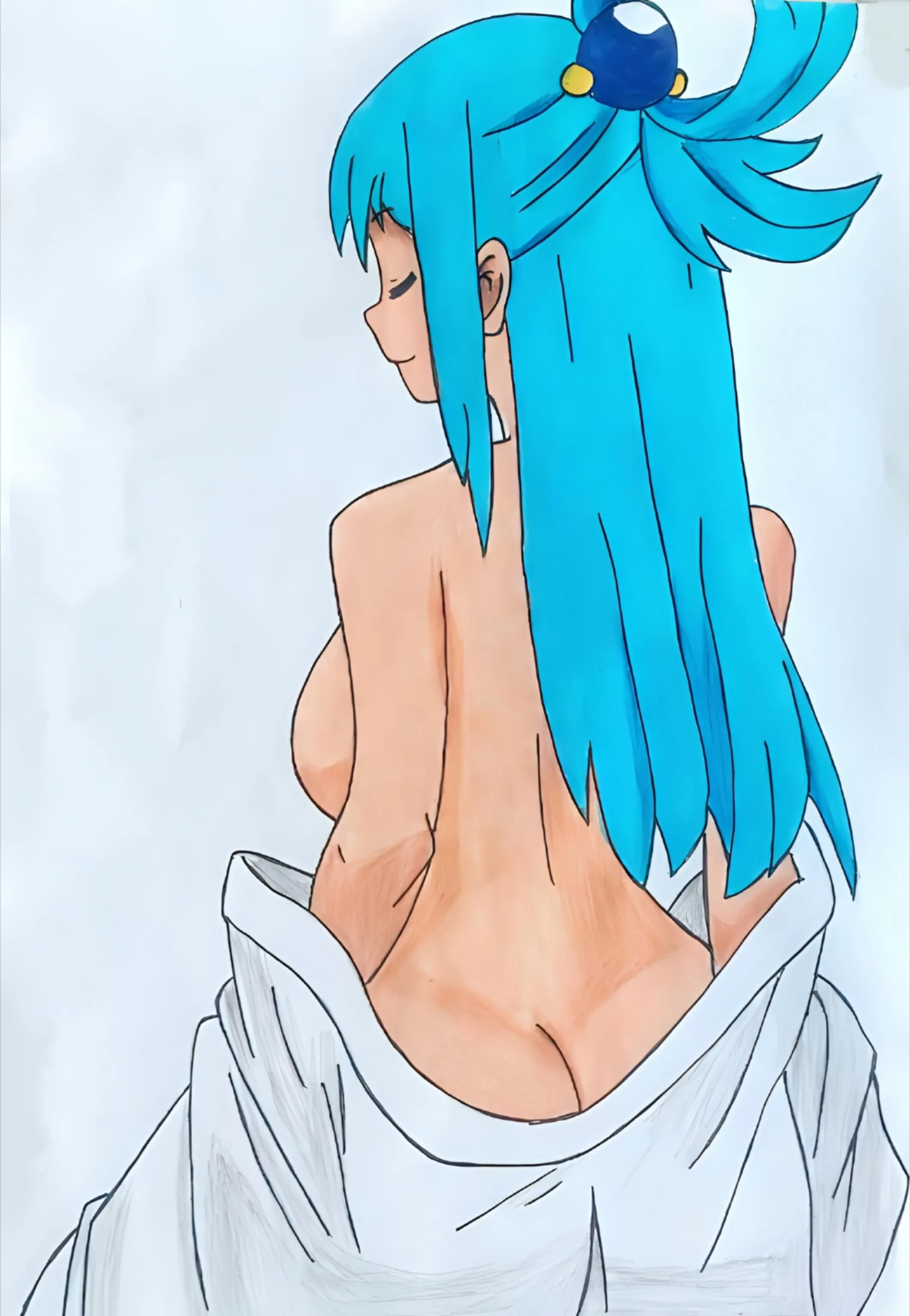 Aqua's back view