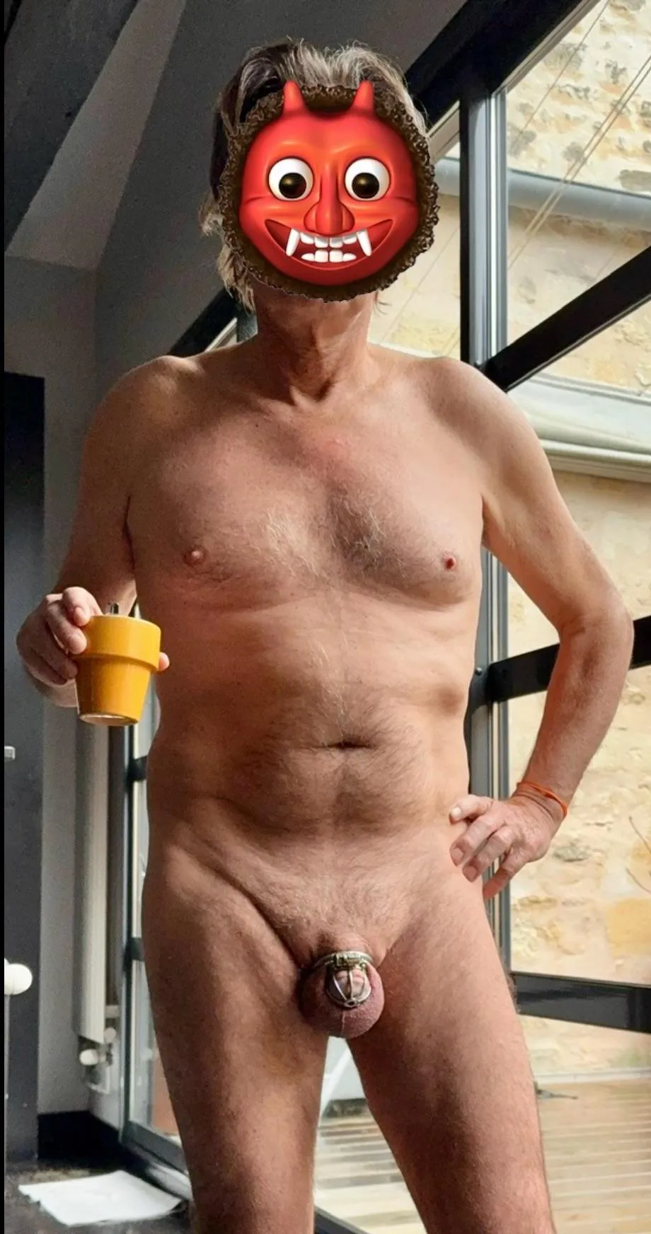 Breakfast with my caged submissive