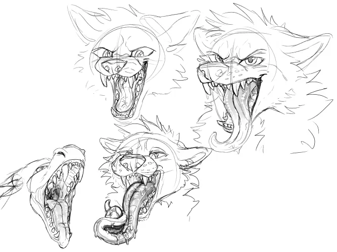 {Image} Mawshot Practice! - Furry Maws and Tongue sketches
