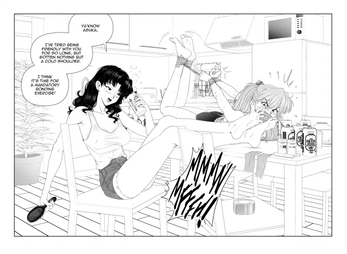Misato and Asuka bonding time (kusujinn) [Evangelion]