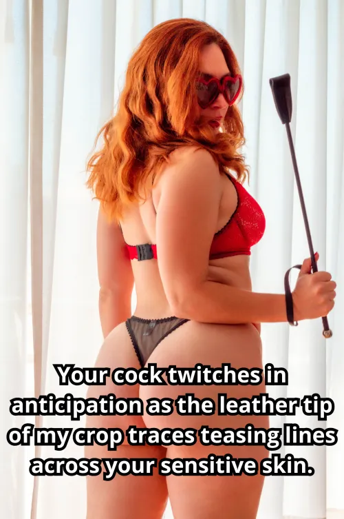 The sharp crack of my whip against your flesh is a reminder that your pleasure is entirely in my hands. [No Imagefap]