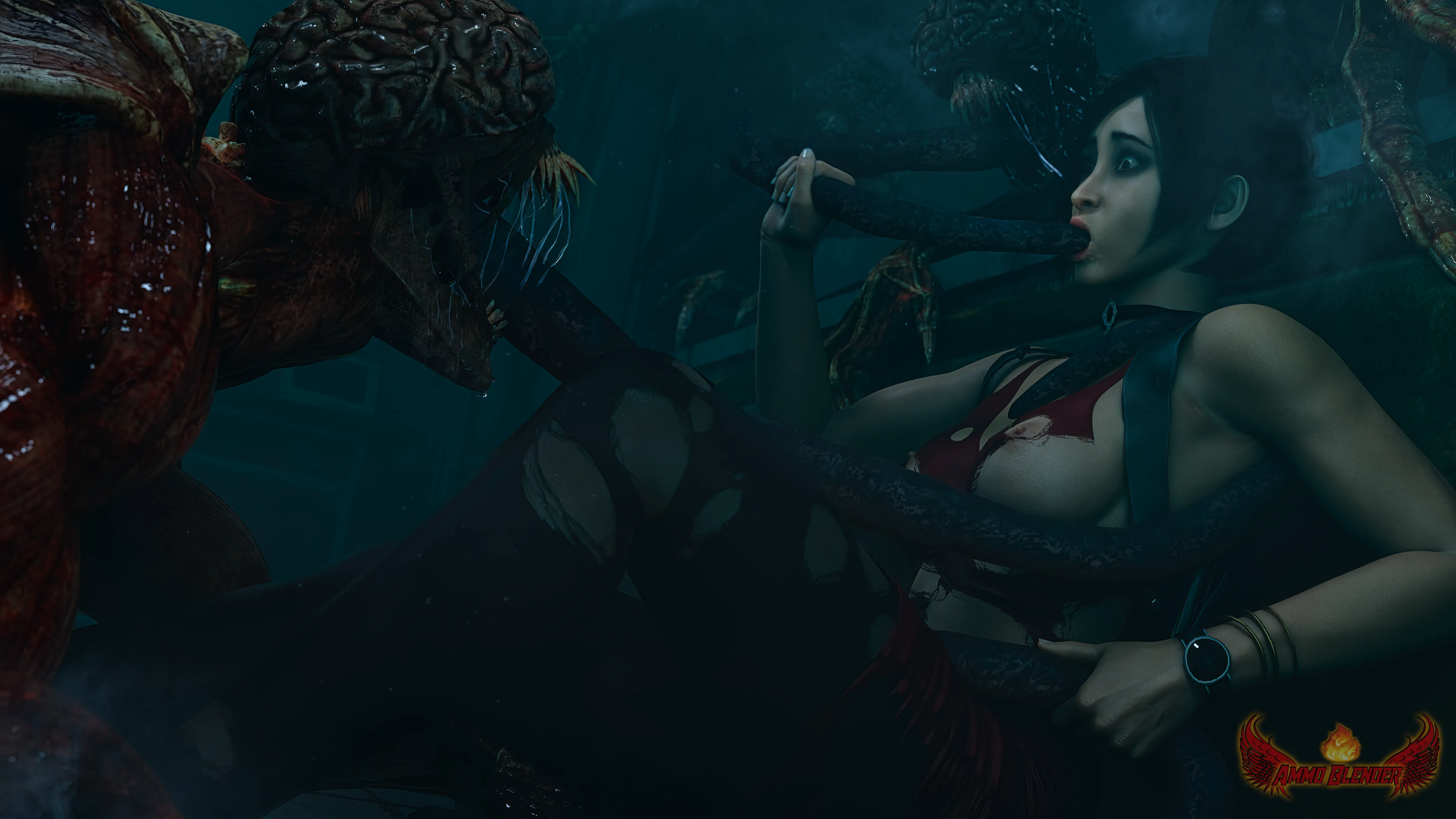 Ada encounters Lickers (Ammo) [Resident Evil]