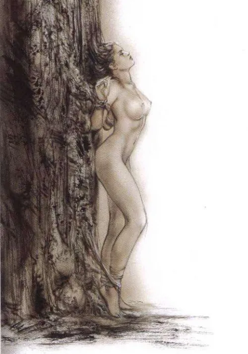 As we all know, dryads are *bound* to their tree... Cropped from Luis Royo's 