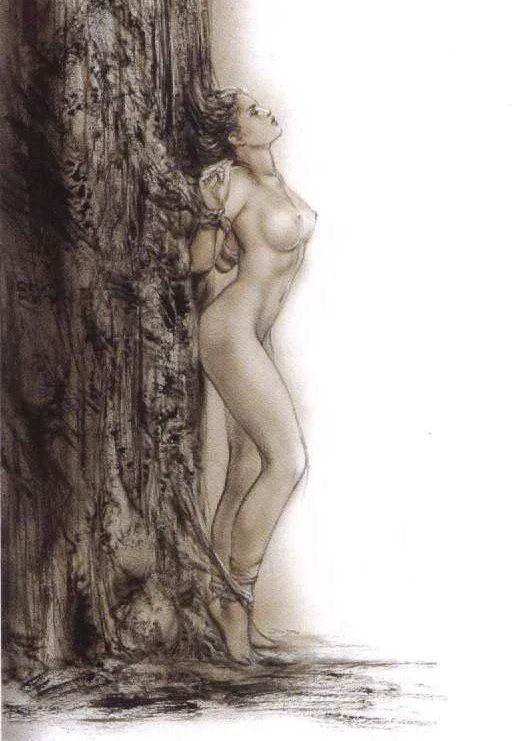 As we all know, dryads are *bound* to their tree... Cropped from Luis Royo's 