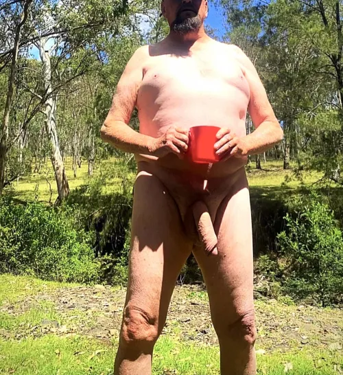 Enjoying a morning coffee out in the great Australian outback.