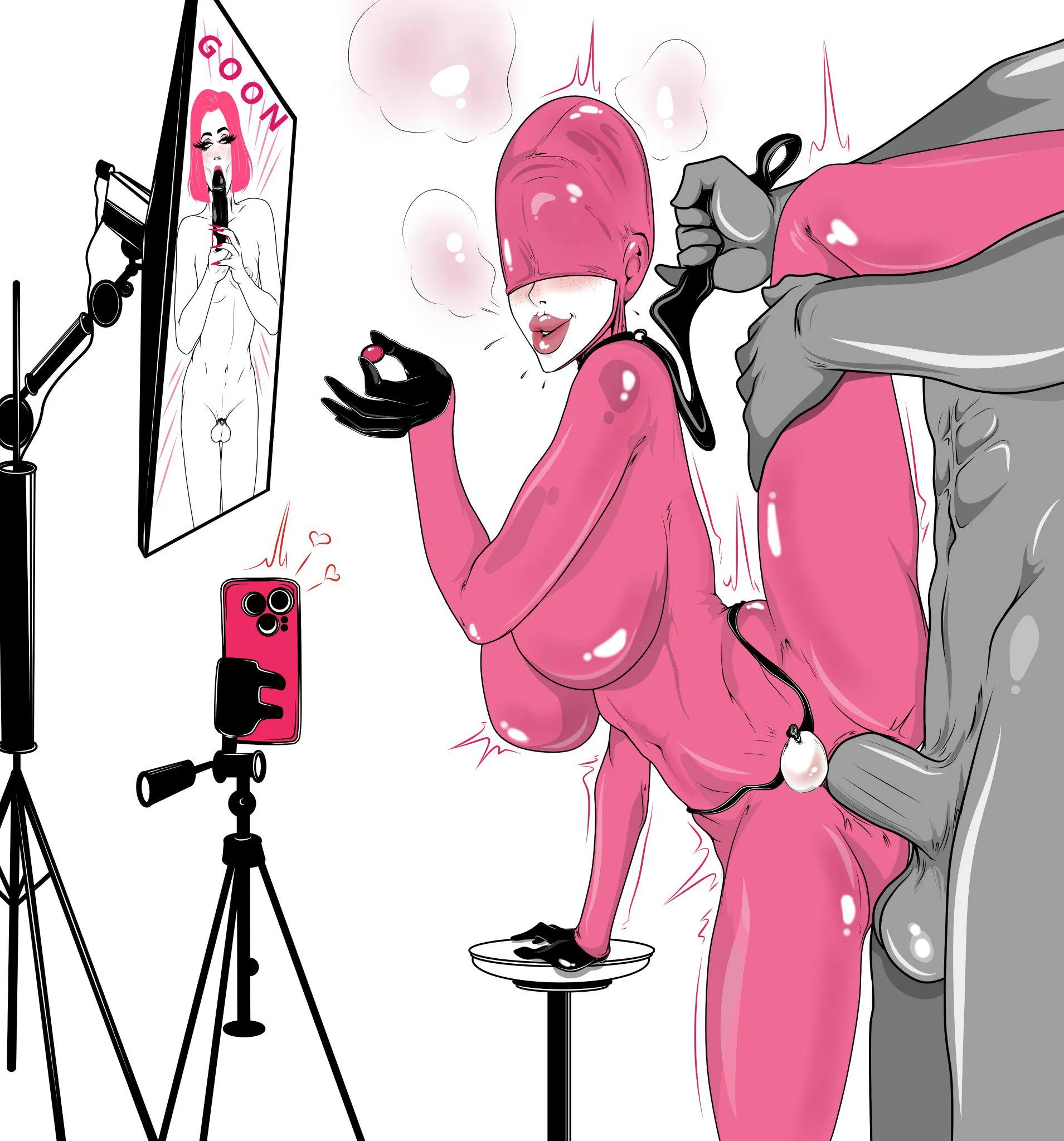 LatexModelDoll GOON session drawn by @dankootheartist 