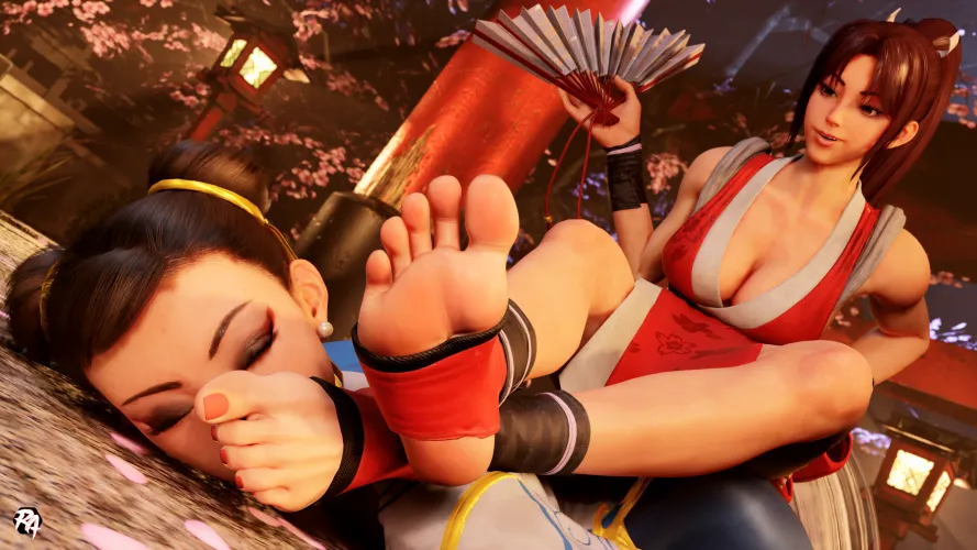 Mai amd Chun Li (Ryona Ashi) [Street Fighter and Chun Li]