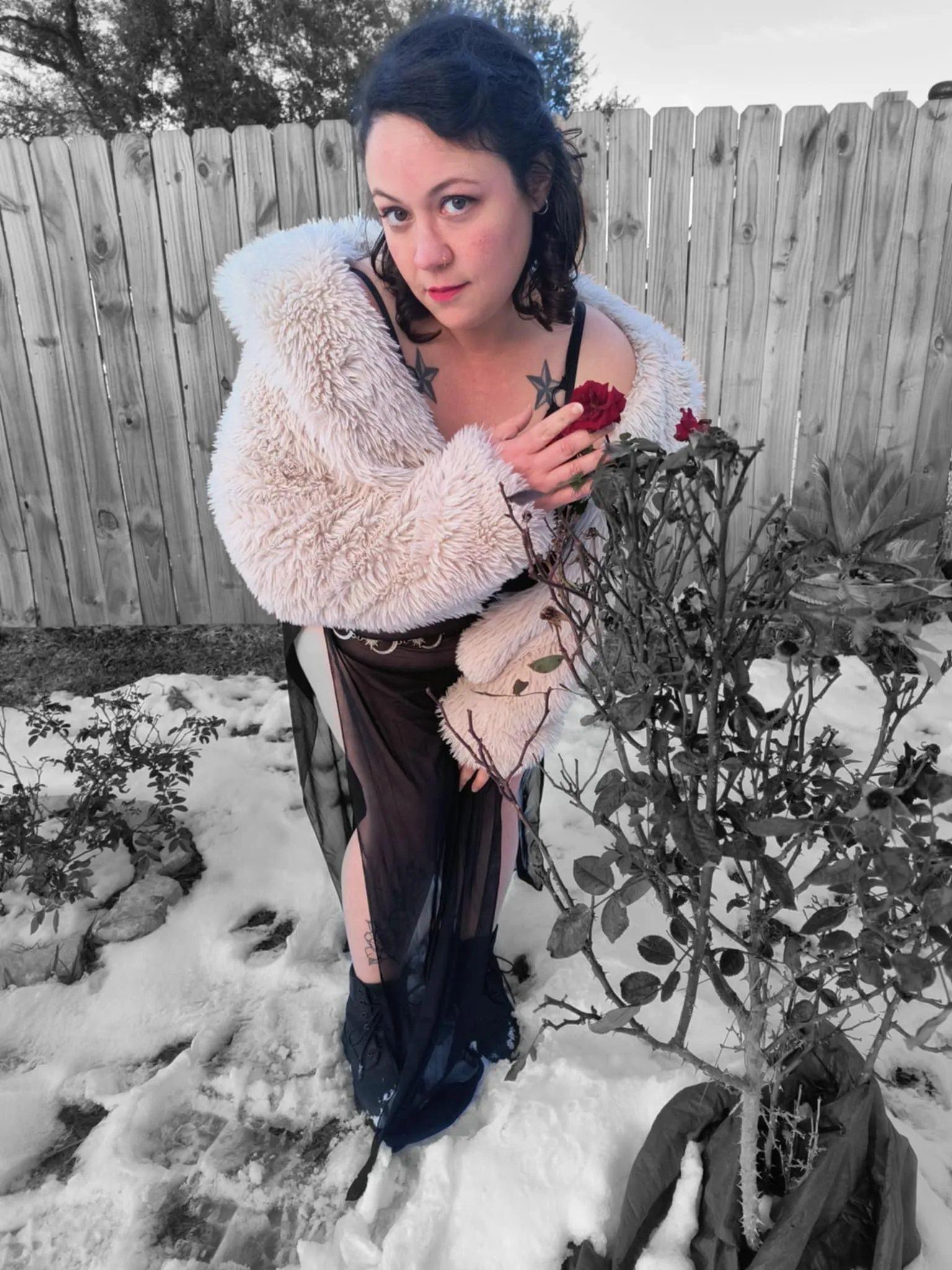 Photo op in the rare snow