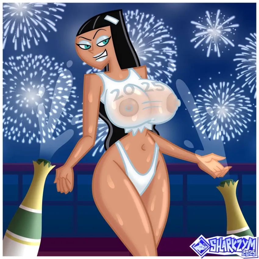 [Sharkzym] (Danny Phantom) Paulina Sanchez helps ring in the New Year. Character is an adult