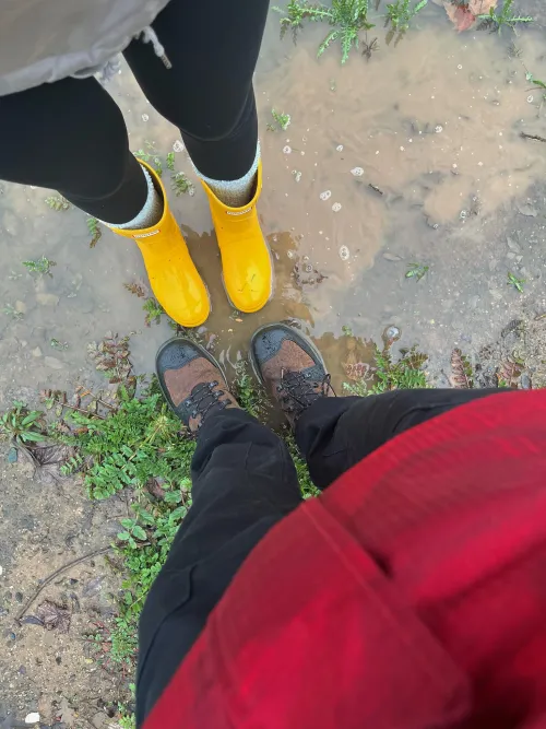 Took the baby bunny puddle hopping 🐇🐇