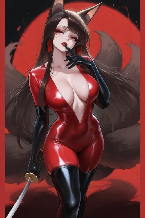 Akagi in red latex
