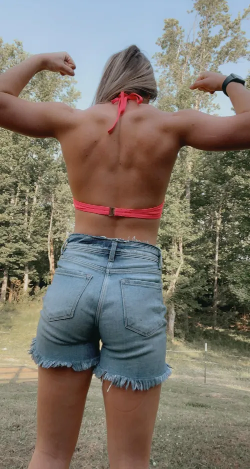 Back attack with my favorite blue jean shorts