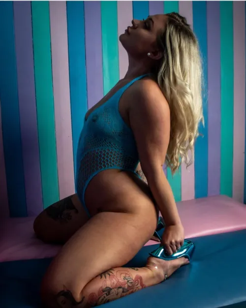 Blue outfit and heels