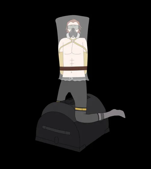 Caustic from Apex Legends bagged while riding a sybian