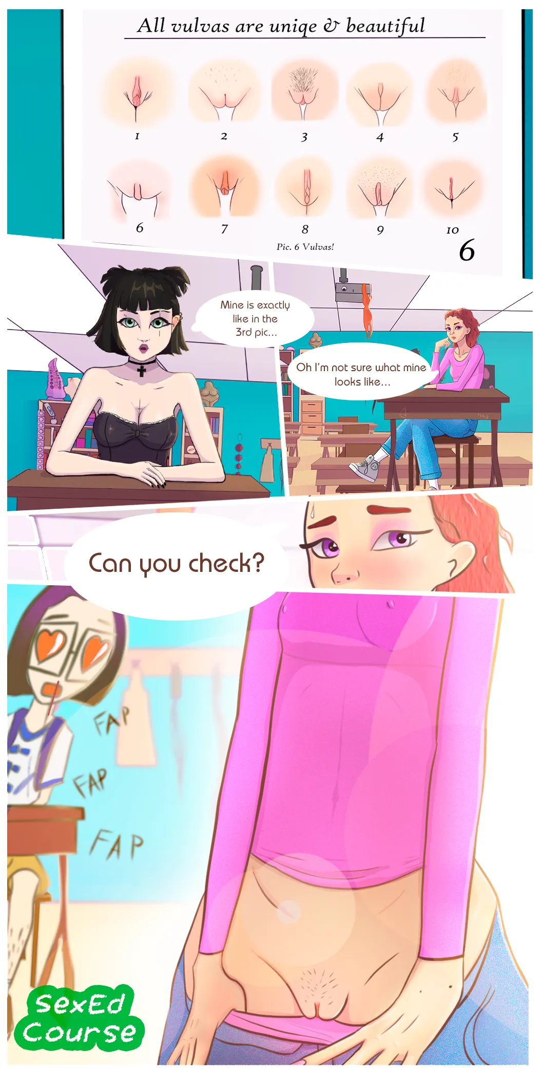 Curious what picture her pussy looks similar to[SexEd Course Chapter 1]