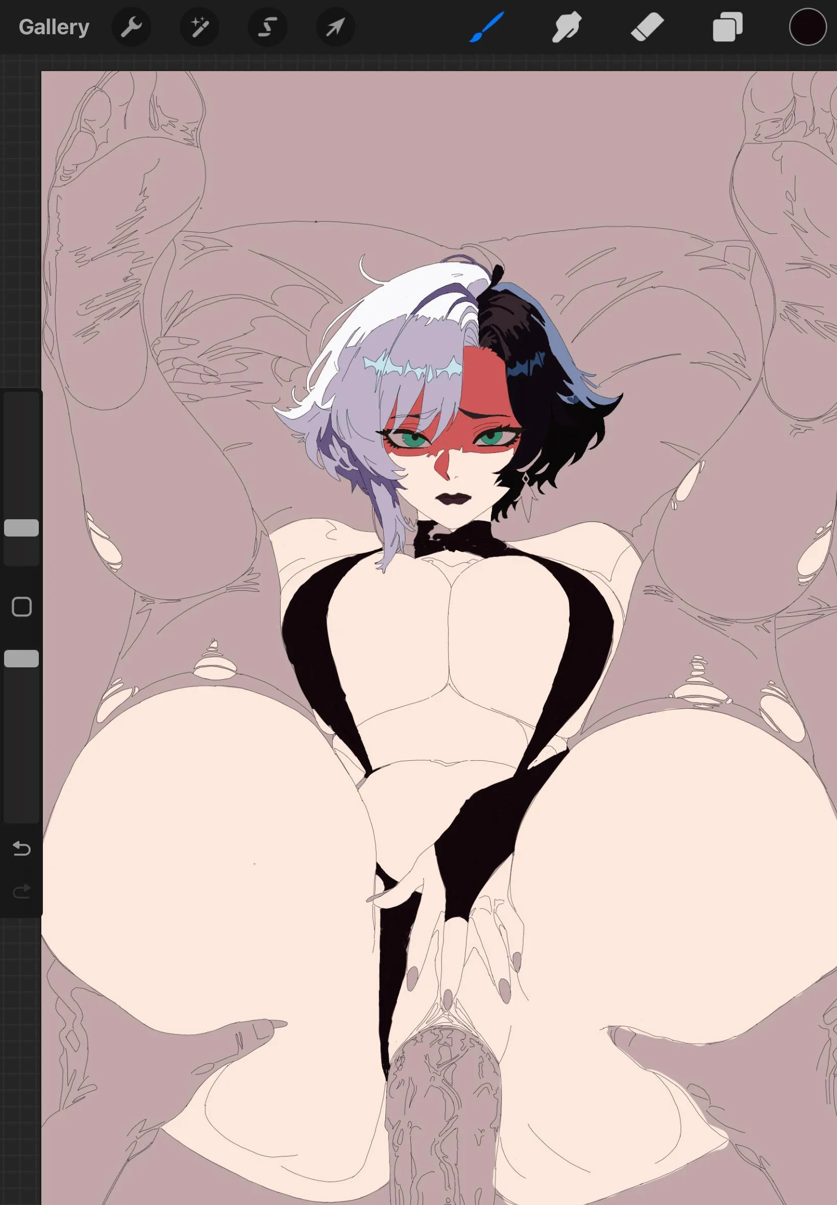 Drawing guidelines for shadows and highlights are working better than expected. I’m becoming faster and more efficient. Just need a faster way to draw hair now