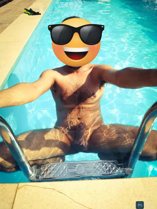 Enjoying the dare in the hotel swimming pool. The only cover is seen far behind... Pic taken by a friend...