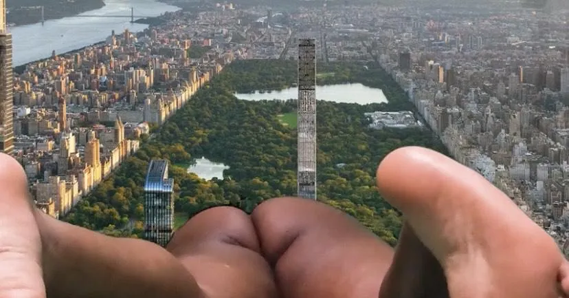 giantess sleeping in the city