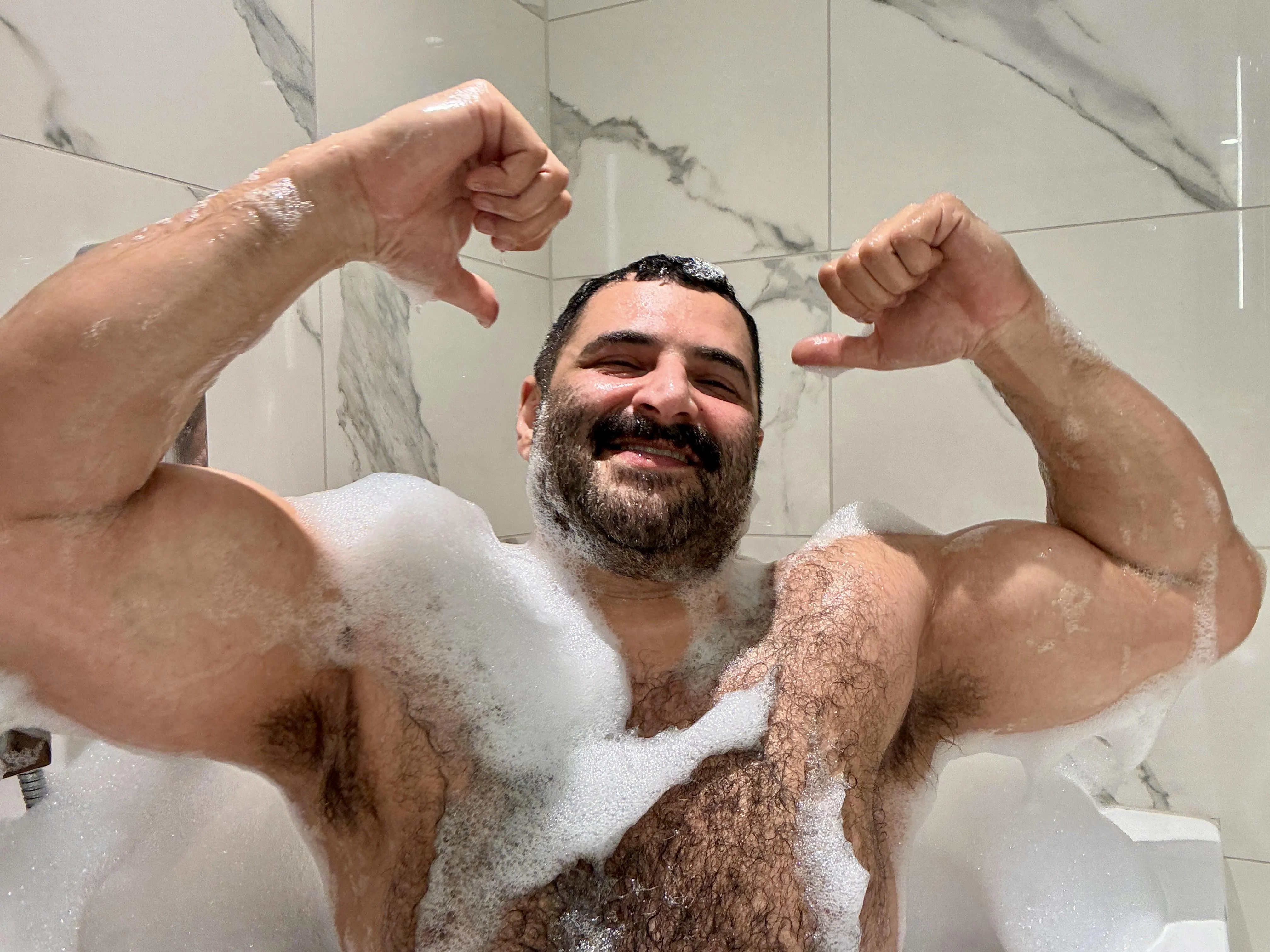 Scrubba dub dub. Get in!