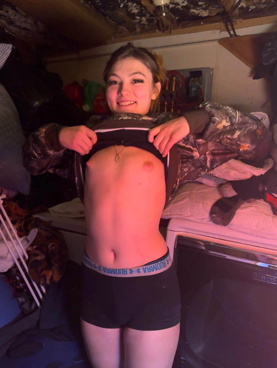 Small titties and my exes boxers...